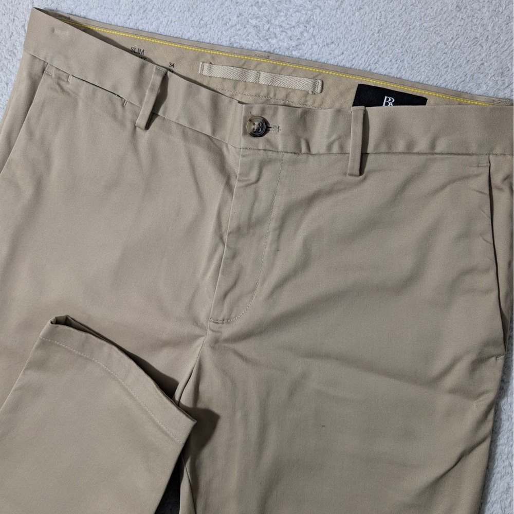 NEW! Banana Republic Rapid Movement Chino Pants Mens 34/34 Khaki Slim Stretch